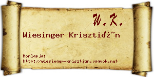 Wiesinger Krisztián névjegykártya